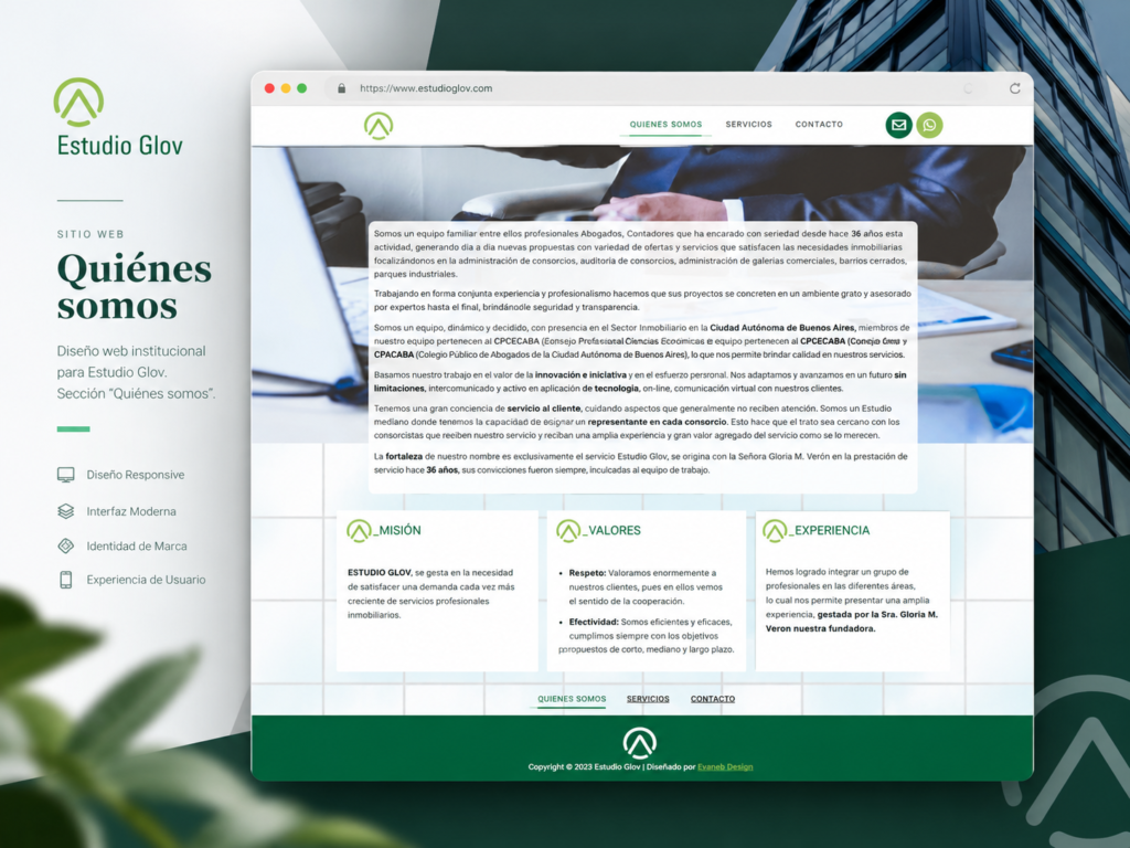 Diseño web WordPress para Estudio Glov