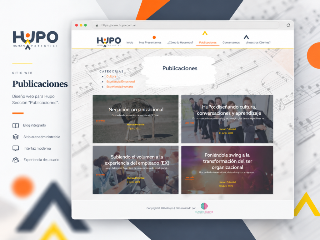 Branding y diseño web para Hupo Human Potential